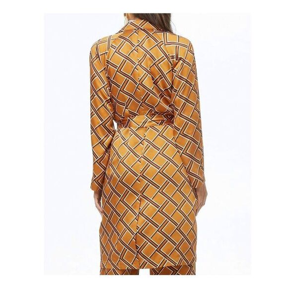 FOREVER 21 Women’s Geo Print Satin Duster Coat Size Large NEW - Picture 2 of 9